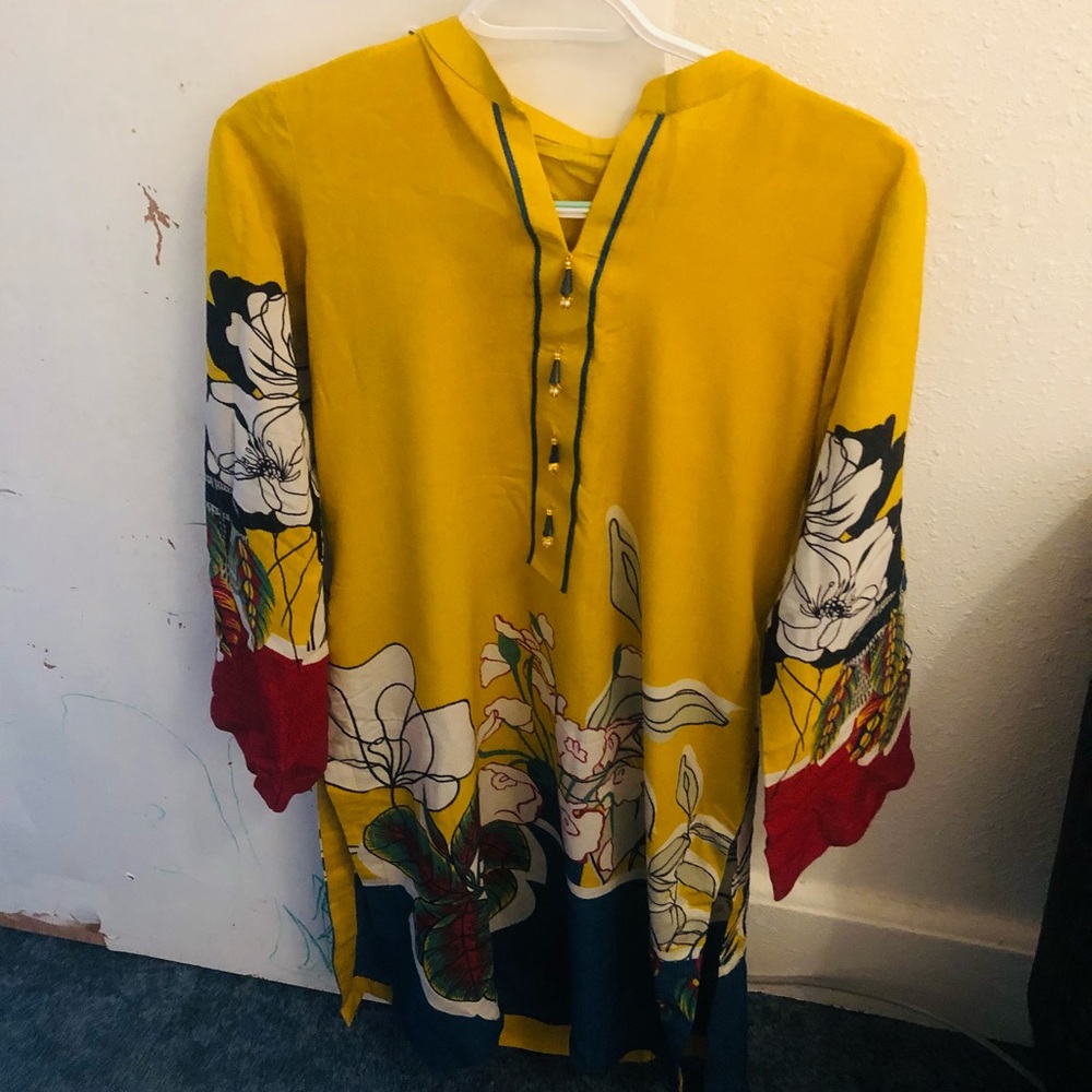 3 piece Indian dress yellow color
